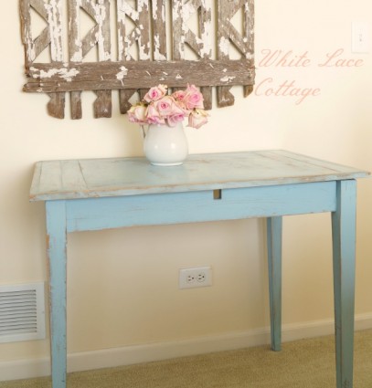 shabby chic blue table