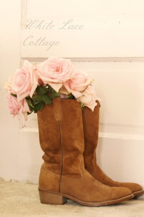 cowgirl boots flower styling