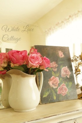pink roses painting