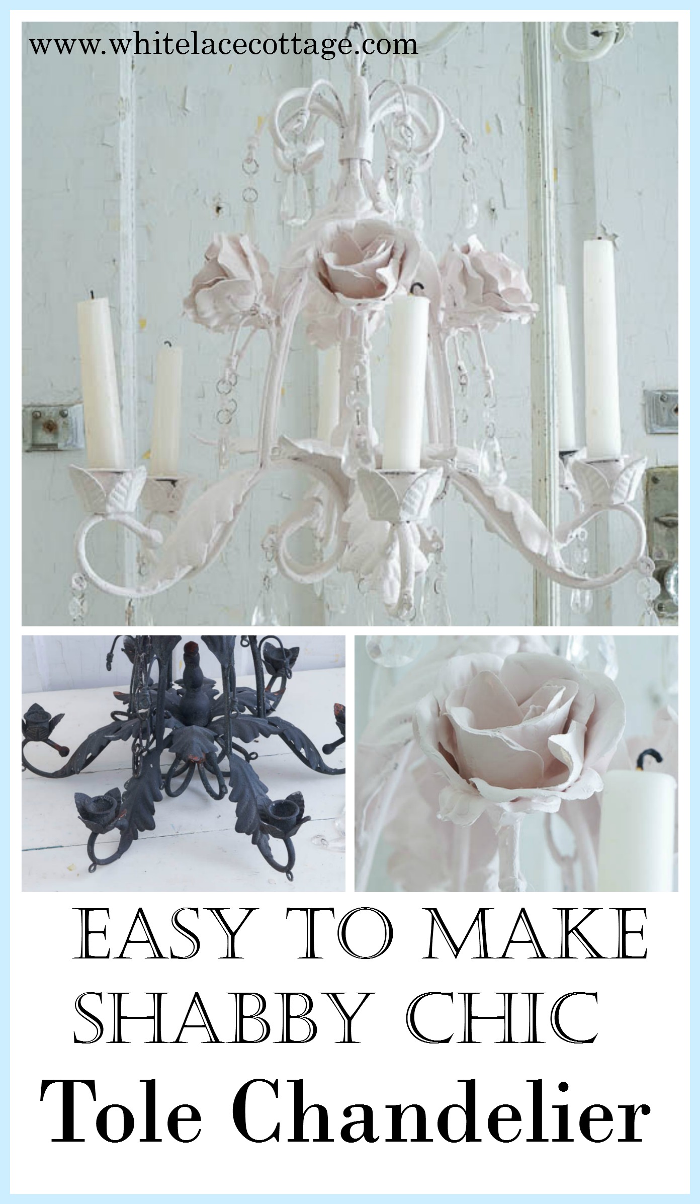 DIY Shabby Tole Chandelier