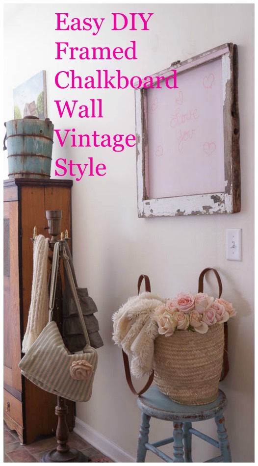 diy vintage framed chalkboard wall vintage style