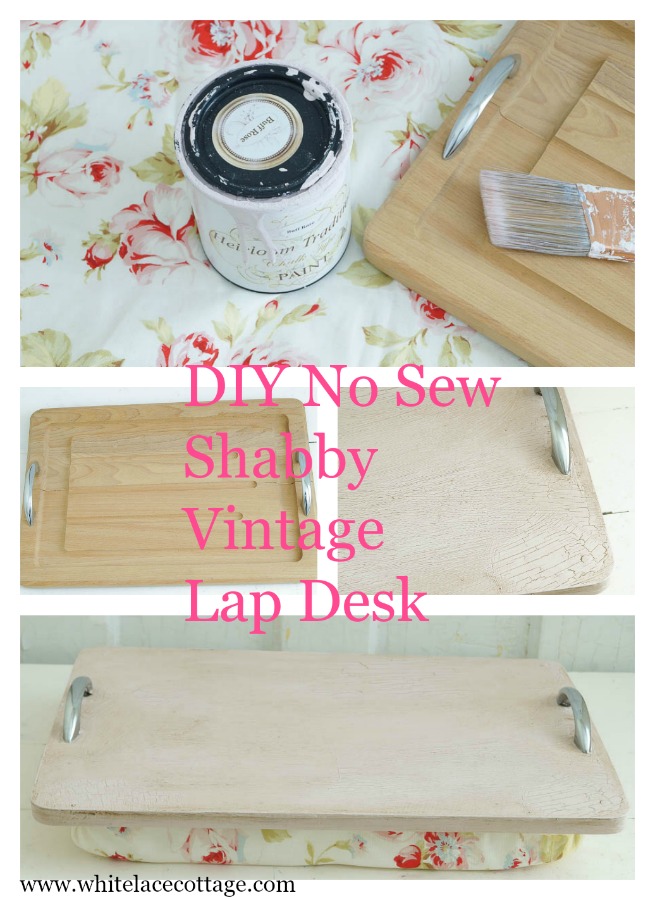 diy no sew shabby vintage lap desk