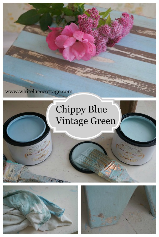 vintage green chippy blue two great colors from white lace cottage
