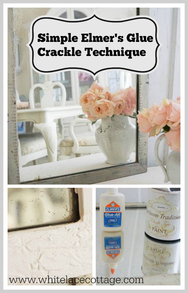 elmer s glue crackle finish white lace cottage