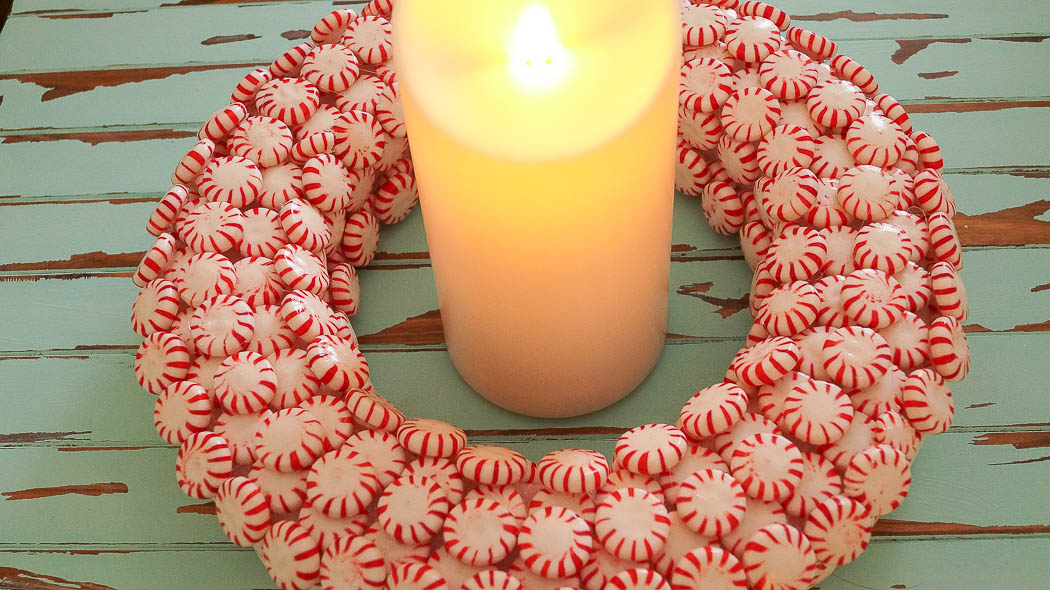 Peppermint Candy Wreath Tutorial|White Lace Cottage