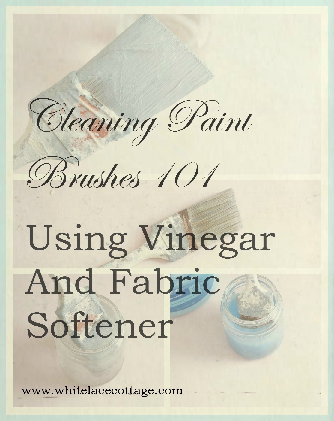  Did you know that vinegar cleans paint brushes? Not only does vinegar clean paint brushes but using fabric softner does too!