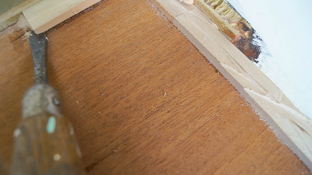 Repurpose a desk into two side tables